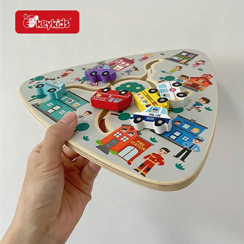 Wholesale Early Educational Maze Matching Wooden Slide Puzzle Toy For Kids W12D573